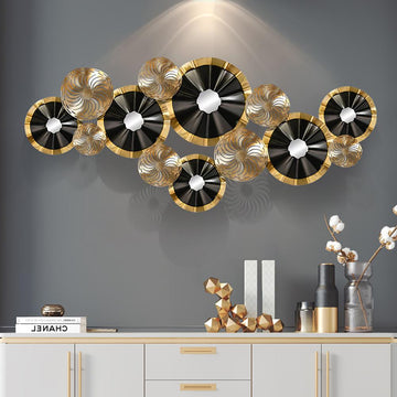 Creative Luxury Multi-round Metal Wall Decor Home Hanging Art